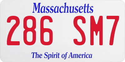 MA license plate 286SM7