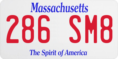 MA license plate 286SM8