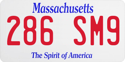 MA license plate 286SM9