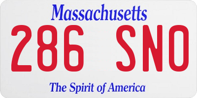 MA license plate 286SN0