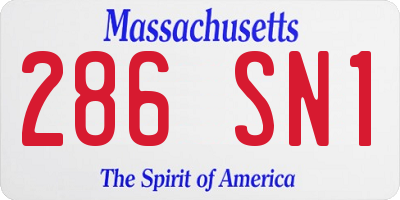 MA license plate 286SN1
