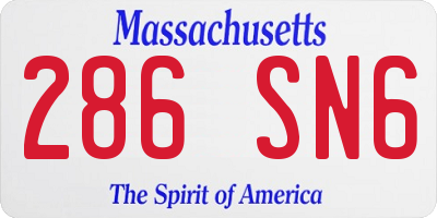 MA license plate 286SN6