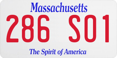 MA license plate 286SO1