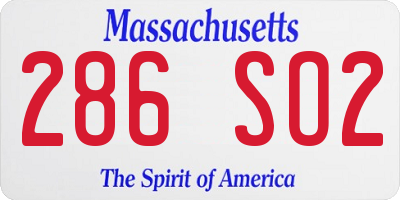 MA license plate 286SO2
