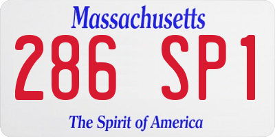MA license plate 286SP1