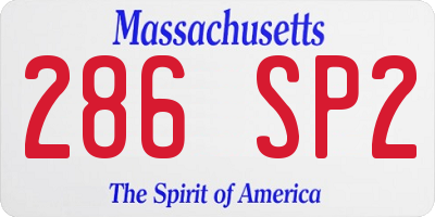 MA license plate 286SP2