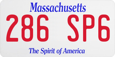 MA license plate 286SP6