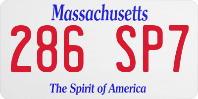 MA license plate 286SP7
