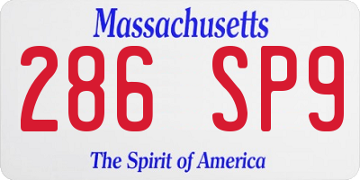 MA license plate 286SP9