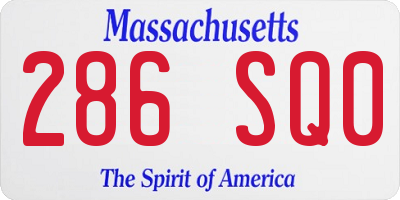 MA license plate 286SQ0