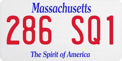 MA license plate 286SQ1