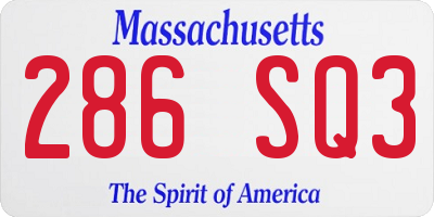 MA license plate 286SQ3