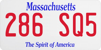 MA license plate 286SQ5