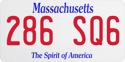 MA license plate 286SQ6