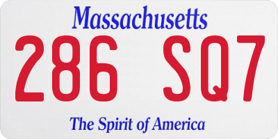 MA license plate 286SQ7