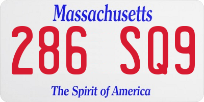 MA license plate 286SQ9