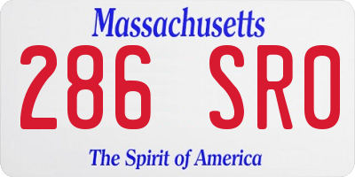 MA license plate 286SR0