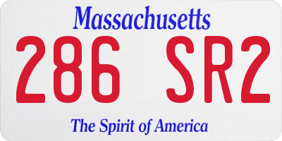 MA license plate 286SR2
