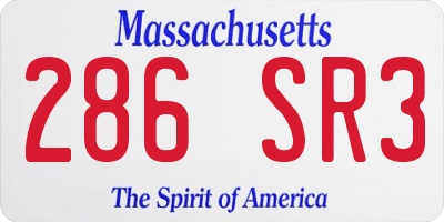 MA license plate 286SR3