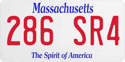 MA license plate 286SR4