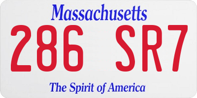MA license plate 286SR7