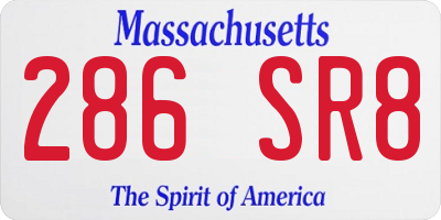 MA license plate 286SR8