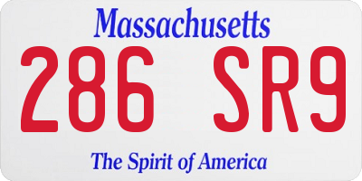 MA license plate 286SR9
