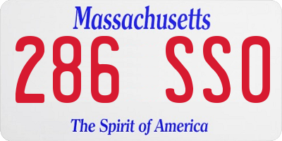 MA license plate 286SS0
