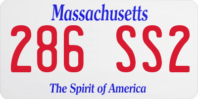 MA license plate 286SS2