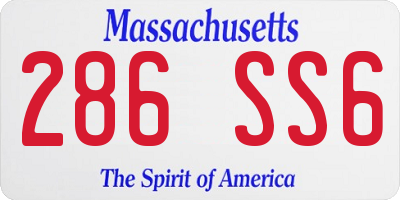 MA license plate 286SS6
