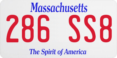 MA license plate 286SS8