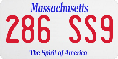 MA license plate 286SS9