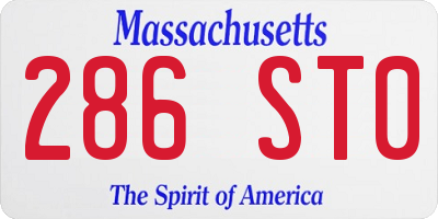 MA license plate 286ST0