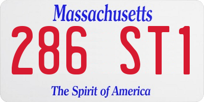 MA license plate 286ST1