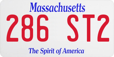 MA license plate 286ST2