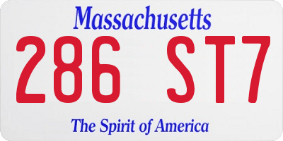 MA license plate 286ST7