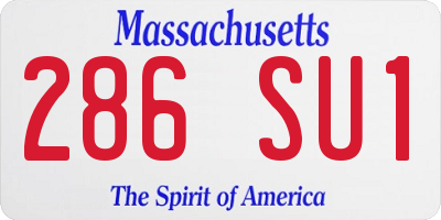 MA license plate 286SU1