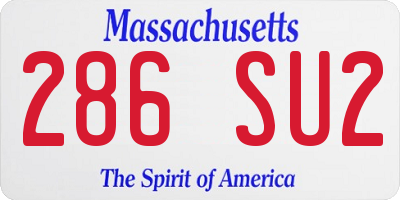 MA license plate 286SU2