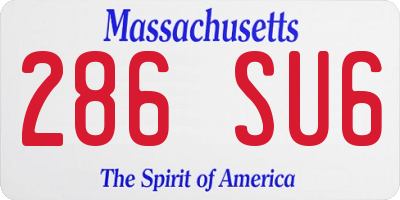 MA license plate 286SU6