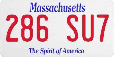 MA license plate 286SU7