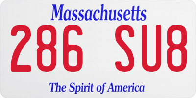 MA license plate 286SU8
