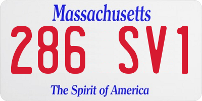 MA license plate 286SV1