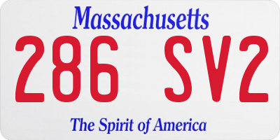 MA license plate 286SV2