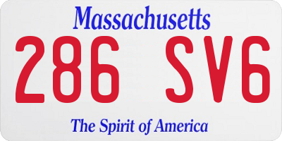 MA license plate 286SV6