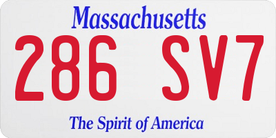 MA license plate 286SV7
