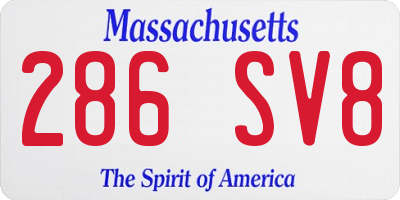 MA license plate 286SV8