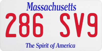 MA license plate 286SV9