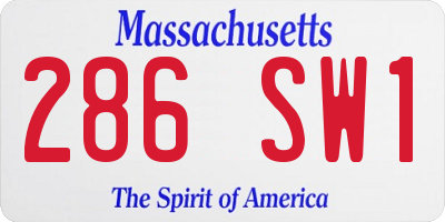 MA license plate 286SW1