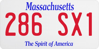 MA license plate 286SX1
