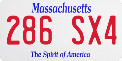 MA license plate 286SX4